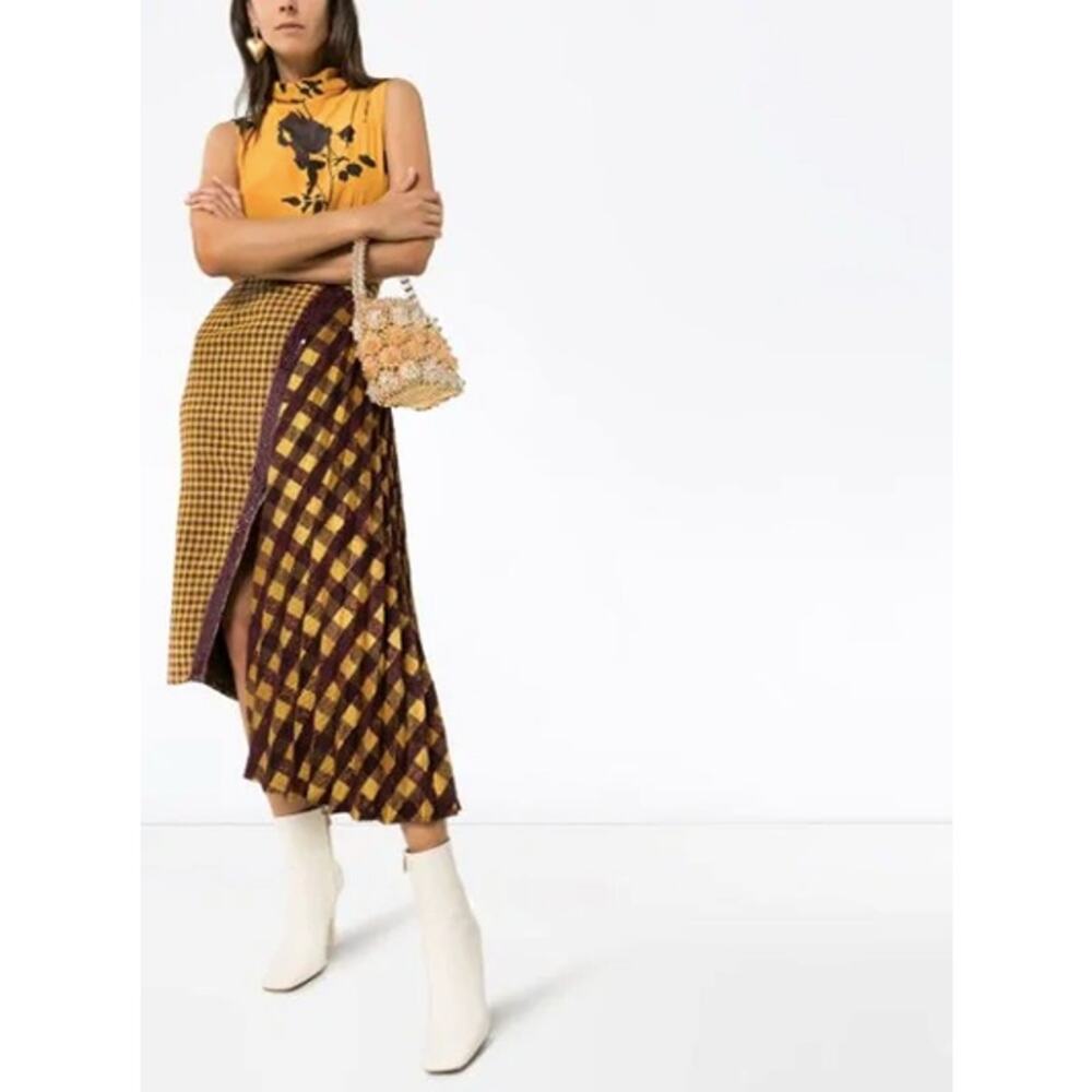 Silvia Tcherassi Dolly Pleated Asymmetric Midi Skirt